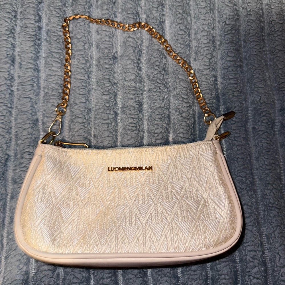 SHEIN Elegant Cream Shoulder Bag with Gold Chain
